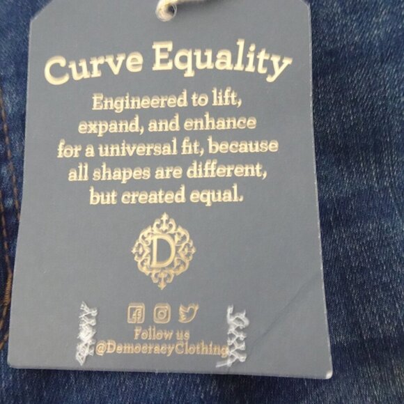 Democracy Slim Jeans Women's Plus Size 24W Blue Denim Stretch High Rise Straight - Picture 10 of 13